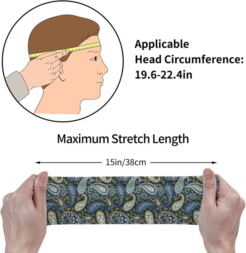 Gianlaima Sports Sweatband Head Bands for Women Men Sweat-Absorbing Headbands Suitable for Running Yoga Fitness Football Exercise - Image 3
